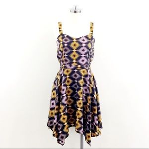 Bar III ikat pattern Midi Dress size M